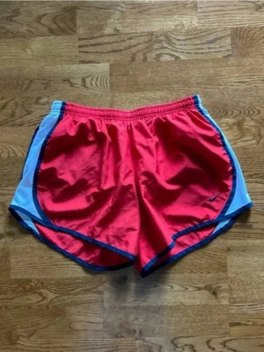 Nike Tempo Red White Navy Blue Athletic Shorts White Running Liner Girls XL